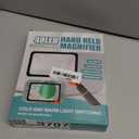 Large Magnifying Glass with Light, Full Page Magnifier 48LED Cold & Warm Light with 3 Modes, Folding Handheld Illuminated Lighted Magnifier for Seniors Low Vision Reading Inspection (Orange)