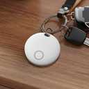 Smart Tracker Tags, Bluetooth Luggage Tracker with Keychain, Compatible with iOS Find My app, Item Locator for Key, Wallet, Suitcase, Bags, IP67 Waterproof, Battery Include (1-Pack, Yellow)