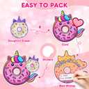 2 x Valentines Day Gifts for Kids, Valentines Unicorn Donut Erasers with Cards, Classroom Exchange Prizes & Party Favors, Ideal Valentine Gifts for Boys Girls, School Classroom Prize Exchange (Ice cream)