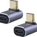 USBC Right Angle Elbow Adapter2PCS, Type C Male to Female Adapter Extender 90 Degree Support 100WFast Charging 40Gbps Data Transfer for Laptop,Tablet,Mobile Phone