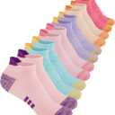 Comfoex 12 Pairs Girls Athletic Ankle Socks for 10-12 Years Old - Cotton Short Socks for Little Big Kids