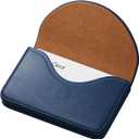 MaxGear Business Card Holder Case, PU Leather Business Card Case for Purse, Pocket Travel Name Card Holder Wallet for Men or Women Gift, Portable Magnetic Business Card Carrier, Slim & Stylish, Navy