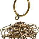 Curtain Rings with Eyelets, 48 Pack Metal Drapery Rings for Pinch Pleat Curtains Panels, Drape Rings Fits Up to 1.2 in Curtains Rod, 1.5 Inch I D Antique Bronze