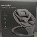 Munchkin Electric Baby Swing with Vibration - Portable Swing for Newborn and Infant, Bluetooth-Enabled Smart Seat with Music, Motion, and Sounds, Light Grey