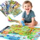 Learning Poster Mat with Talking Pen for Preschool Early Education Learning Toys, Talking Posters for Toddlers Grandkids, Interactive Reader Dog Sensory Autism Toys for Birthday Gifts