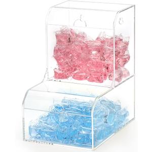 TOPZEA Laundry Pods Container, Wall Mounted Acrylic Candy Snack Dispenser Bin with Hinged Lids, Dishwasher Pod & Sponge Holder Stackable Storage Box for Coffee Bar, Kitchen & Laundry Room Organization