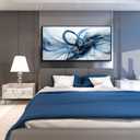 XLSJERST Large Wall Art - Blue and White Picture for Living Room Modern Abstract Canvas Wall Decor Artwork for Office Bedroom Home Decoration, 30x60 inches