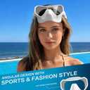Swim Goggles with Nose Cover for Adults, Wide View Diving Mask for Men Women Youth, Leak-Proof Swimming Goggles