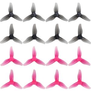 RC Propeller 2023 2 Inch 3-Blade Propeller 3 Holes Props for Gemfan Hurricane for 1105-1108 Brushless Motor RC Drone FPV Racing Toothpick 8CW 8CCW(Gray, Pink)