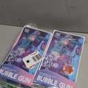 Kids Bubble Gun, Automatic Light Up Bubble Blower with 2 Bottles of Bubble Solution, Suitable for Outdoor Toys for Boys & Girls Aged 4-8, Toddlers Birthday Gifts, Easter Party Bubble Machine Gun, Pack of 2:Blue & Red