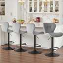 Sweetcrispy Bar Stools Set of 4, Faux Leather Swivel Adjustable Bar Chairs
Counter Height Barstools, Upholstered with Back, Armless, Modern Style Finish, Kitchen Island, Grey