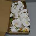 4pcs White Orchid Artificial Flowers 29.52" Real Touch Latex Faux Phalaenopsis Branches Vintage Fake Butterfly White Orchid with Stems for Home Wedding Decoration