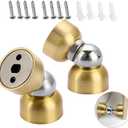 Sumnacon 2Pcs Stainless Steel Mini Door Stoppers- Powerful Magnetic Door Stop with Screws,Heavy Duty Door Holder for Bedroom Bathroom Kitchen Home Office, Gold