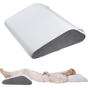 Vekkia Knee Pillow for Back Sleeping, 7" Wedge Pillow for Knees & Leg, Versatile Wedge with Dual Handles,Comfortable Support for Post-Surgery, Lower Back&Hip Pain Relief, Blood Circulation, Swelling