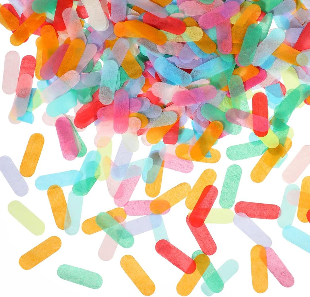 Civaner Tissue Sprinkle Confetti Donut Table Confetti Colorful Rainbow for Ice Cream Theme Party Birthday Party Suppliers Decoration(50g)