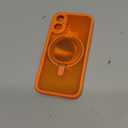 CANSHN 360 Spin Magnetic Stand for iPhone 17 Case with Camera Control [Full Camera Protection] [Compatible with Magsafe] Translucent Matte Shockproof Protective Phone Cover 6.3" - Orange