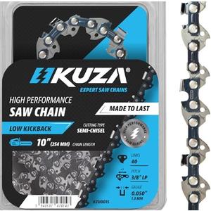10 Inch Chainsaw Chain 3/8" LP Pitch, 050" Gauge, 40 Drive Links, German Steel, fits MAKITA, ECHO, Remington RM1035P, Worx WG309, Sun Joe SWJ803E, Craftsman - and more