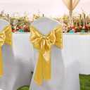 Horbaunal 6 Pack Satin Runners 12 x 108 Inch Bright Silky Smooth Satin Table Runners for Birthday Wedding Party Banquets, Luxury Gold