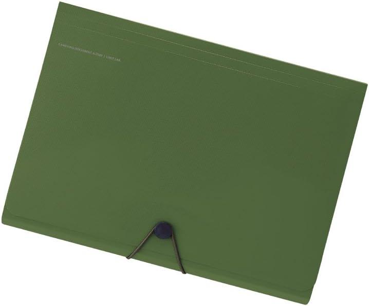 Lihit Lab A7589-22 Carrying Document Smart Fit A4 6 Pocket Olive