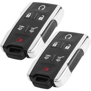 6 Buttons Keyless Entry Remote Key Fob Fit for Chevy Tahoe Suburban GMC Yukon 2014 2015 2016 2017 2018 2019 2020 (FCC ID: M3N-32337100 Chrome) 315Mhz