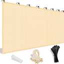 Shade&Beyond 90% Sun Shade Cloth with Grommets, 10' X 12' Pergola Shade Cover Canopy, Mesh Tarp Sun Screens for Patio, Outdoor, Garden, Backyard, Wheat