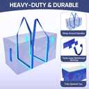 TICONN 6 Pack Extra Large Moving Bags Heavy Duty with Zippers & Carrying Handles, Durable Storage Bags Moving Boxes for Closet Organizers and Storage (6 Pack, Blue)