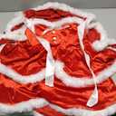 RSLOVE Christmas Outfits for Women - Sexy Christmas Dress with Cape 2Pcs Velvet Santa Costume Xmas Babydoll Furry (Large, Red)