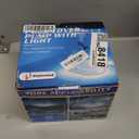 Upgraded Pool Cover Pump Above Ground - Submersible Water Sump Pump with LED Lights, Pool Cover Water Removal Pumps for Pool Draining with 16FT Drainage Hose & 25FT Power Cord, 850 GPH, 4 Adapters