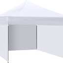 Amylove 4 Pcs 10x10 ft Canopy Replacement Top Cover with 4 Removable Side Walls, Waterproof Sunshade Top for Outdoor Camping Events, and Privacy (Canopy Not Included)(White)