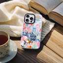 ChiCsFleur for iPhone 13 Pro Max Case, TPU Phone case with Camera Protection for Women Girls Teens - Coastal Collage Pink Bow Disco Ball Y2K Gift Tropical Floral Blue White Sorority Aesthetic Unique (MarineOcean)