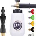 M MINGLE Foam Cannon, Compatible with Portland Husky and Ryobi Pressure Washer, with 5 Nozzle Tips, 1/4 Inch Quick Connector