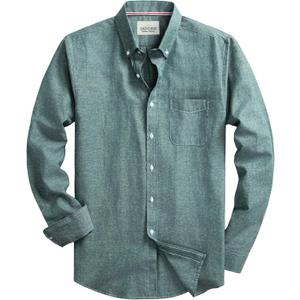 Mens Oxford Shirts Long Sleeve Slim Fit Lightweight Casual Button Down Shirts with Pocket
