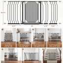 29.5-61.5" Extra Wide Baby Gate for Stairs, Child & Pet Proof, No-Drill Pressure Mount Auto Close One-Hand Operation, Indoor Dog Gate for Doorways, 7 Adjustable Sizes, 30.5" Tall, Black