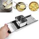 Stainless Steel Spaetzle Maker Homemade Noodle Dumpling Making Tool with Safety Pusher and Comfortable Rubber Handle