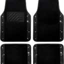 Crystal Bling Diamond Car Floor Mats, Shining Rhinestone Carpet Sparkly Glitter with Anti-Slip PVC Heel Pad Waterproof Universal Fit Automotive SUV,Sedan,Van,Women Gifts 4pcs (Black Diamond)