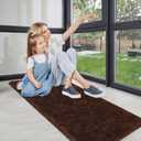 Brown Rug,2x6 Runner Rug for Bedroom Living Room,Soft Fluffy Soft Plush Washable Plush Small Rugs,Shag Non Slip Fuzzy Carpet,Area Rug for Hallway Dorm Nursery Teen Boys Home Decor Aesthetic