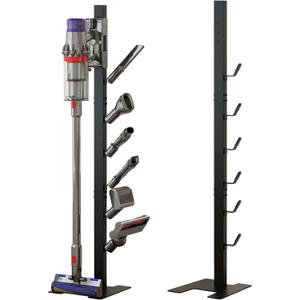 MOOPHY Vacuum Stand for Dyson V15 V12 V11 V10 V8 V7 V6, Stable Metal Storage Holder Standing Dock Station for Dyson Handheld Cordless Vacuum Cleaner & Accessories, 6 Hooks