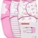 GLLQUEN BABY Swaddles for Newborns - 3 Pack Baby Adjustable Swaddle Sleep Sack for Boys and Girls 0-3 Months, Baby Wrap Swaddle Sack, Stripe & Heart, Nursery Essentials