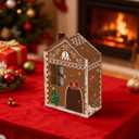 Putuo Decor Christmas Wine Holder, Gingerbread House Champagne Bottle Display, Wooden Detachable Merry Christmas Table Decoration for Holiday Party, Family Dinner, Housewarming Gift