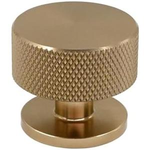 Alzassbg 10 Pack Champagne Bronze Cabinet Knobs, 1.2 Inch Diameter Knurled Round Kitchen Knobs for Cabinets and Drawers AL6023BRG