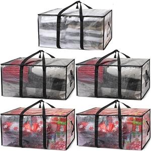 ClearSpace Oversized Moving Bags or Storage Bag Large Moving Boxes with Backpack Straps, Zippers & Handles Heavy-Duty Packing Bags for Moving, College Dorm, Christmas Decorations, 5 Pack