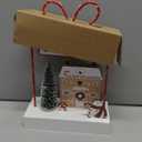 Christmas Tabletop Decoration, Wooden Lighted Decorations, Battery Operated Christmas Indoor Table Decorations (Candy Cane Lane & Giftbox)