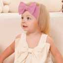 jollybows 12 PCS Baby Nylon Headbands Handmade Wide Baby Girl Bows Headbands Elastics HairBands Hair Accessories for Newborn Infants Toddlers Kids (Multiple colors)
