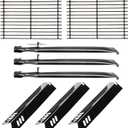 Master Cook 3 Burner Grill Repair Kit - Set of Two Porcelain Coated Cooking Grid,Three Porcelain Steel Replacement Heat Plates & 3 Stainless Steel Burners for Master Cook 3 Burner Grill Model