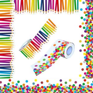 118 Foot self-Adhesive Bulletin Board Frame, Including one roll of Colored dots and one roll of Colored Pencil Bulletin Board Frame. Suitable for Schools, classrooms, and Offices