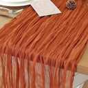 meioro Cheesecloth Table Runner 5.9 FT Terracotta Boho Gauze Cheese Cloth Runner 70 Inches Long Rustic Sheer Table Runners for Christmas Wedding Bridal Baby Shower Birthday Party Decoration