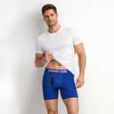 Lands' End Mens Underwear 4 Pack Mens Boxer Briefs for Men Breathable Double Brushed Polyester (Blue, M)