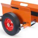 AIWFL Panel Dolly Heavy Duty Door Cart 1100LBS Capacity Slab Dolly Adjustable Drywall Mover with 10" Solid Wheels Panel Cart for Drywall Sheet Material Handling All Terrain Moving (Orange)