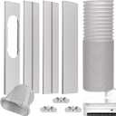 Portable AC Window Vent Kit with 5.9" Exhaust Hose Universal Portable Air Conditioner Window Seal Kit Adjustable 59 Inch Length Exhaust Hose for Sliding Horizontal&Vertical Windows
