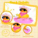 Yellow Duck Car Ornaments Rubber Duck Car Dashboard Decorations with Mini Cowboy Hat Scarf Sunglasses Swim Ring Necklace for Car Dashboard Decoration(Q28)